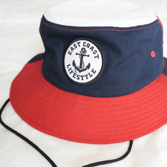 Nautical Red White & Blue East Coast Lifestyle Bucket Hat Size Large Extra Large - Picture 5 of 7